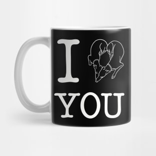 Adorable Greyhound dog lovers design; I heart you, I love you Mug